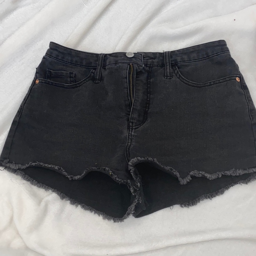 Black jean shorts